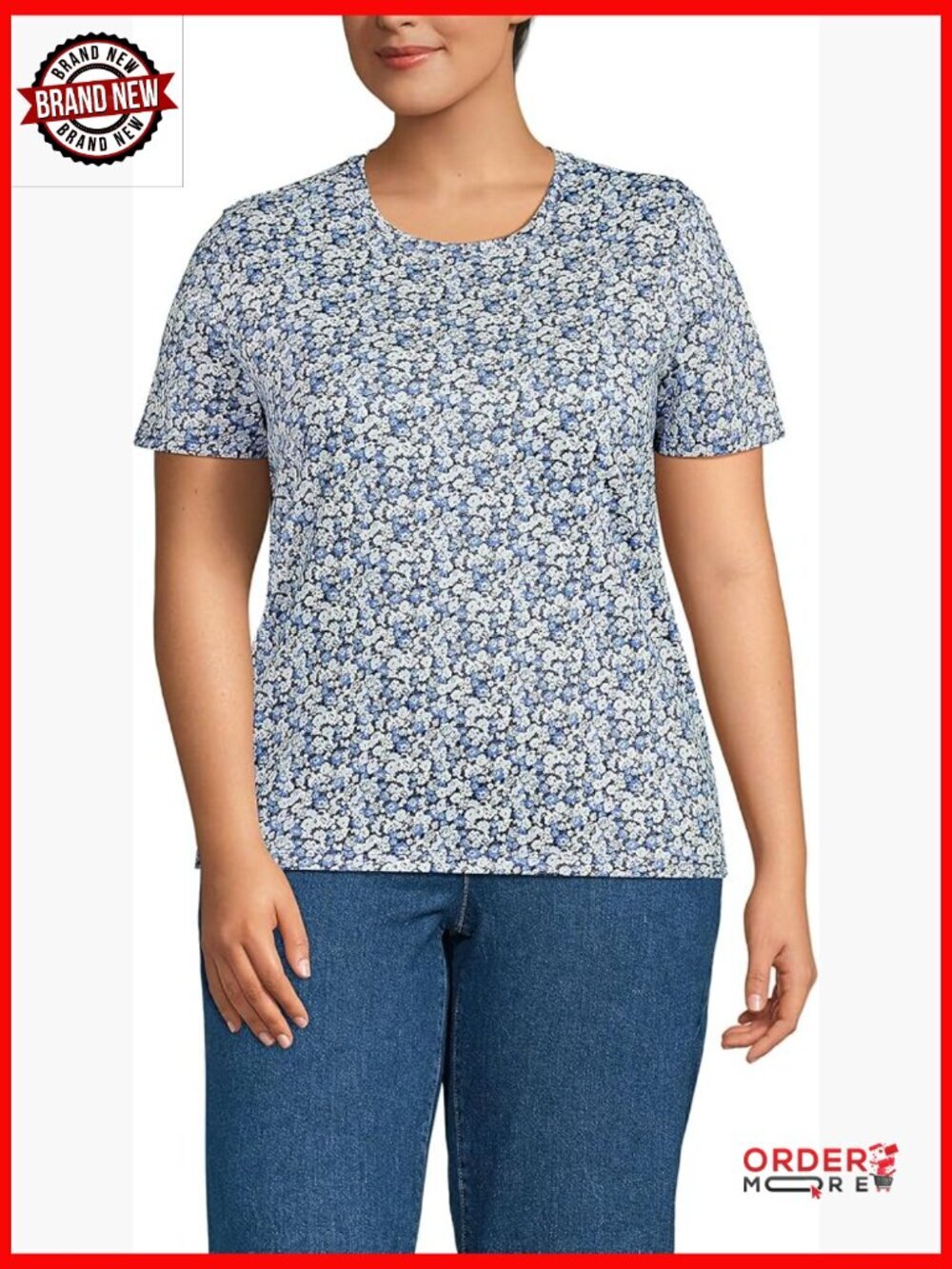 Supima Cotton Crew Neck T-Shirt Relaxed Fit Short Sleeve